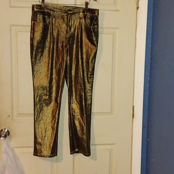 Womens sz 10p gd2 metallic gold jeans - Picture 1 of 6